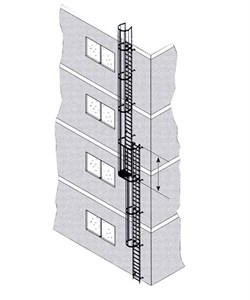 Наружная пожарная лестница Zarges Z600 анодированная, 11,8м 58518 - фото 100819