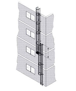 Наружная пожарная лестница Zarges Z600 анодированная, 15,7м 58557 - фото 100823
