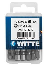 Набор крестовых бит Witte Industrie 1/4" PH 3х25 мм 15 шт 427022 - фото 10539