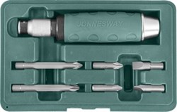 Ударная отвертка Jonnesway с битами SL/PH 10 предметов AG010055A - фото 114936