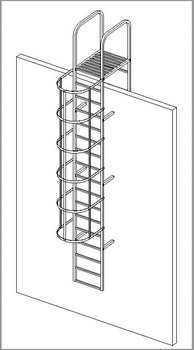 Наружная пожарная лестница Krause оцинкованная сталь, 11,76м 836113 - фото 11932