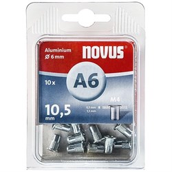 Алюминиевые потайные заклепки Novus тип A6/M4х10,5 10 шт - фото 127607