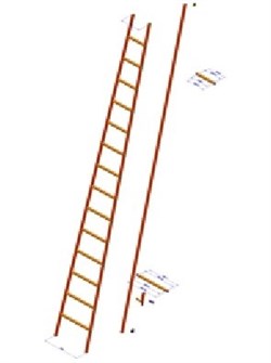 Диэлектрическая приставная лестница ЗЭП 8 ступеней ЛСПСО-2,9-55 М - фото 138400