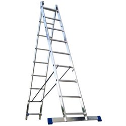 Алюминиевая двухсекционная лестница Алюмет H2 2x9 5209 - фото 15558