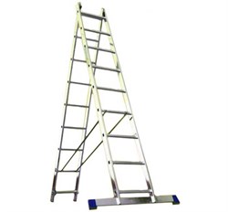 Алюминиевая двухсекционная шарнирная лестница Алюмет 2x7 Т207 - фото 15600