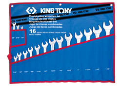 Набор комбинированных ключей King Tony дюймовых в чехле, 1/4"-1-1/4", 16 предметов 1216SRN - фото 161297