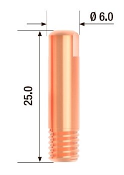 Контактный наконечник Fubag M6х25 мм ECU D=0,8 мм, 25 шт - фото 171525