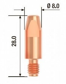 Контактный наконечник Fubag M6х28 мм ECU D=1,6 мм, 25 шт - фото 171544