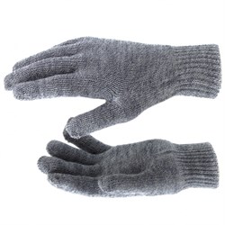 Двойные трикотажные перчатки Сибртех серое мулине 68684 - фото 247888