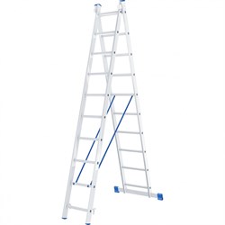 Алюминиевая двухсекционная лестница Сибртех 2x10 ступеней 97910 - фото 248260