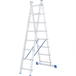 Алюминиевая двухсекционная лестница Сибртех 2x8 ступеней 97908 - фото 248262