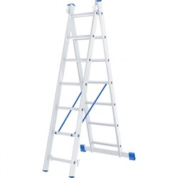 Алюминиевая двухсекционная лестница Сибртех 2x7 ступеней 97907 - фото 249772