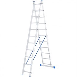 Алюминиевая двухсекционная лестница Сибртех 2x11 ступеней 97911 - фото 250085