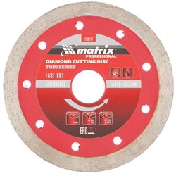 Сплошной алмазный тонкий диск Matrix Professional 115x22,2 мм 730777 - фото 256892