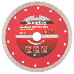 Сплошной алмазный тонкий диск Matrix Professional 180x22,2 мм 730817 - фото 256901