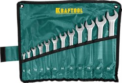 Набор комбинированных ключей Kraftool Expert 6-24 мм, 12шт 27079-H12 - фото 262842
