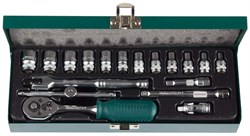 Универсальный набор торцевых головок Kraftool Industrie Qualitat 1/4", 4-13 мм, 18 предметов 27890-H18_z01 - фото 263092