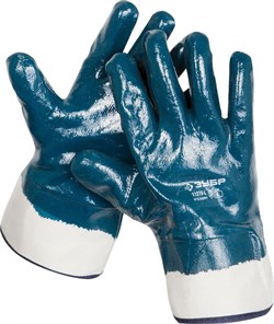ЗУБР  HARD  р.L(9), с нитриловым покрытием, масло-бензостойкие, износостойкие, прочные перчатки, Профессионал (11270-L) - фото 264316