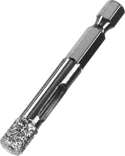 ЗУБР  АВК d 8 мм (HEX 1/4", 15 мм кромка), Вакуумное алмазное трубчатое сверло, Профессионал (29865-08) - фото 267736