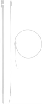 ЗУБР  КОБРА 2.5 х 110 мм, нейлон РА66, кабельные стяжки с плоским замком белые, 50 шт, Профессионал (30930-25-110) - фото 270693