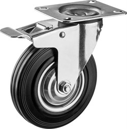 Поворотное колесо с тормозом Зубр 125 мм 30936-125-B - фото 270799