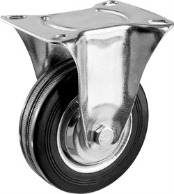 ЗУБР  d=100 мм, г/п 70 кг, игольчатый подшипник, неповоротное колесо резина/металл, Профессионал (30936-100-F) - фото 270838
