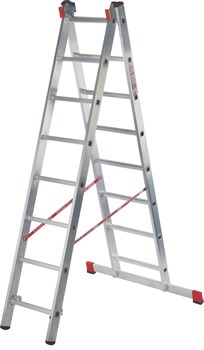 Алюминиевая двухсекционная профессиональная лестница NV 322 2х17 Новая Высота 3220217 - фото 272060