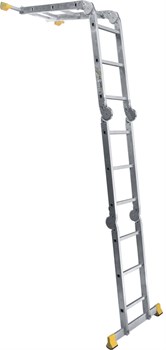 Алюминиевая четырехсекционная шарнирная лестница Алюмет 4x3 TW1 433 - фото 275706