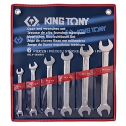 Набор рожковых ключей King Tony в чехле, 8-19 мм, 6 предметов 1106MR01 - фото 275989
