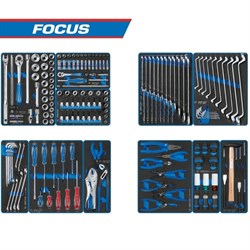 Набор инструментов FOCUS для тележки King Tony 188 предметов в 11 ложементах 934-188MRVD - фото 276065