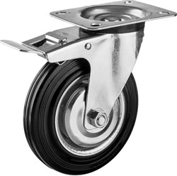 Поворотное промышленное колесо Medium 75мм, с тормозом - фото 279497