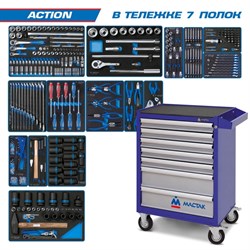 Набор инструментов King Tony ACTION в синей тележке, 327 предметов 934-327AMB - фото 285953
