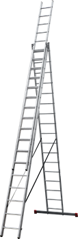 Алюминиевая трехсекционная лестница Новая Высота NV 123 3x17 1230317 - фото 289316