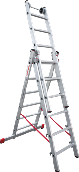 Алюминиевая трехсекционная лестница Новая Высота NV 523 3х6 5230306 - фото 289419
