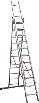 Алюминиевая трехсекционная лестница Новая Высота NV 323 3х11 3230311 - фото 289799