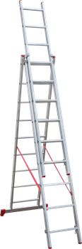Алюминиевая трехсекционная лестница Новая Высота NV 223 3х9 2230309 - фото 290027