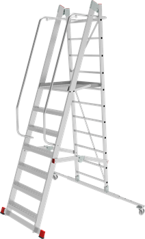 Передвижная лестница-подмости с площадкой Новая Высота NV3541 9 ступеней 3541109 - фото 290739