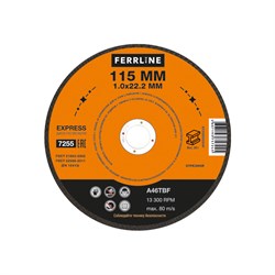 Отрезной круг по металлу FoxWeld FerrLine Express 115 x 1,0 x 22,2 мм A46TBF - фото 315427