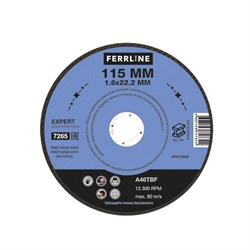 Отрезной круг по металлу FoxWeld FerrLine Expert 115 х 1,6 х 22,2 мм A46TBF - фото 315444