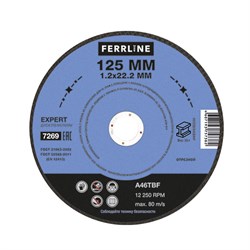 Отрезной круг по металлу FoxWeld FerrLine Expert 125 х 1,2 х 22,2 мм A46TBF - фото 315448