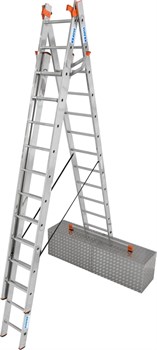 Алюминиевая трехсекционная лестница Krause Tribilo 3х12 с дополнительной функцией 129789 - фото 321273