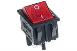 Клавишный выключатель EMAS с подсветкой, красная клавиша A14B1K11 - фото 322750