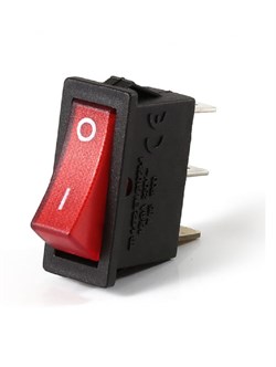 Клавишный выключатель EMAS с подсветкой, красная клавиша A21B1K11 - фото 322768