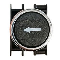 Нажимная кнопка EMAS круглая черная, горизонтальная стрелка (1НО) B100DHOY - фото 322866