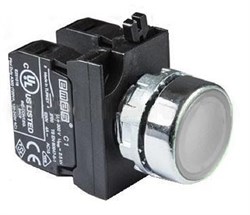 Нажимная кнопка EMAS круглая белая (2НО) CM101DB - фото 323815