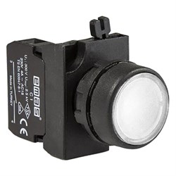 Нажимная кнопка EMAS круглая белая (1НО) CP100DB - фото 323833