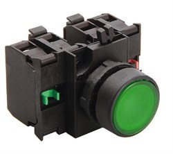 Нажимная кнопка EMAS круглая зеленая (4НО) CP303DY - фото 323868