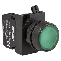 Нажимная кнопка EMAS зеленая с подсветкой зеленым cветодиодом 100-230V AC (1НЗ) CP2Y0DY - фото 324039