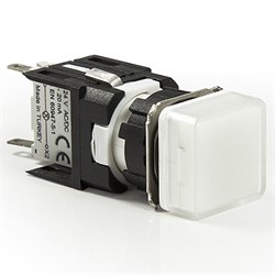 Сигнальная арматура EMAS 16 мм, квадратная 12-24V AC/DC белая D050KXB - фото 324156