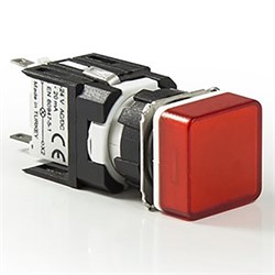 Сигнальная арматура EMAS 16 мм, квадратная 12-24V AC/DC красная D060KXK - фото 324159